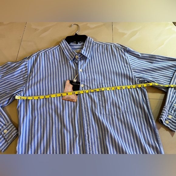 US Expedition Size Large Striped Cotton Long Sleeve Button Up Shirt Nwt - Picture 13 of 16